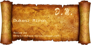 Dukesz Miron névjegykártya